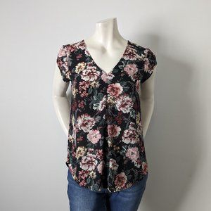 Halogen - Floral Short Sleeve Blouse - Size S